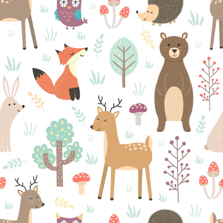 papier peint animaux de la forêt